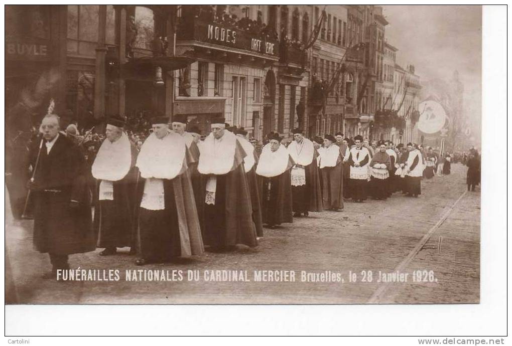 Cardinal Mercier  Funerailles 1926 Begrafenis Kardinaal Mercier Brussel Bruxelles - Personnages Célèbres