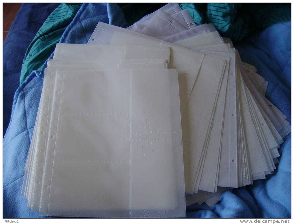 120 Poches Neuves Fonds Blanc Plastique Transparent Pour Cartes Postales - Non-classés