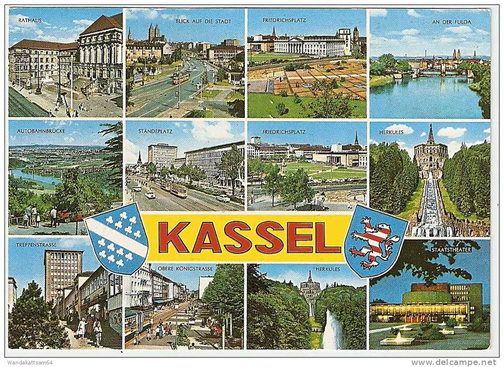 AK 97536 KASSEL Mehrbild 12 Bilder Straßenbahn LKW VW-Käfer Rathaus -7.10.87 - 15 3500 KASSEL 1nach Nidda 14 (Borsdorf) - Kassel