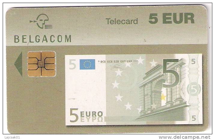 European Central Bank 5 Euro Phonecard With Chip Belgacom Belgium - Avec Puce