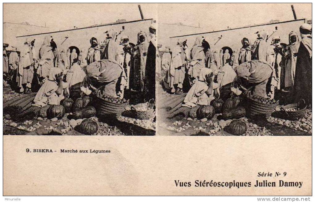 ALGERIE-BISKRA Marché Aux Légumes-MB - Stereoscope Cards