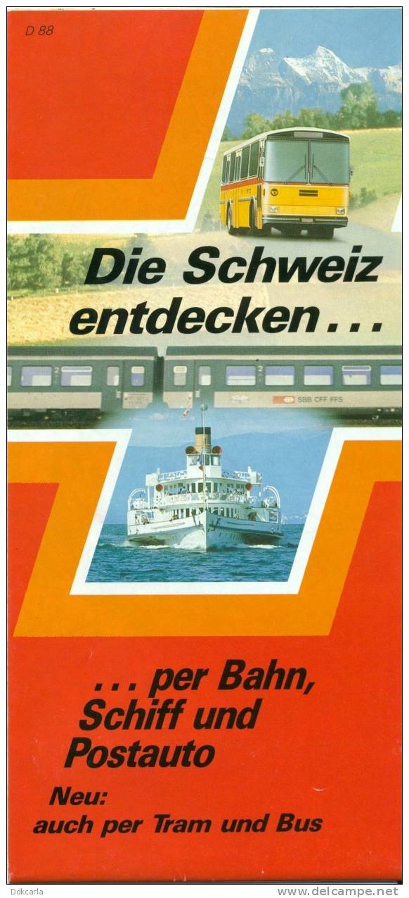 Brochure Die Schweiz Entdecken ... - Per Bahn, Schiff Und Postauto - Tram Und Bus ! - Verkehr