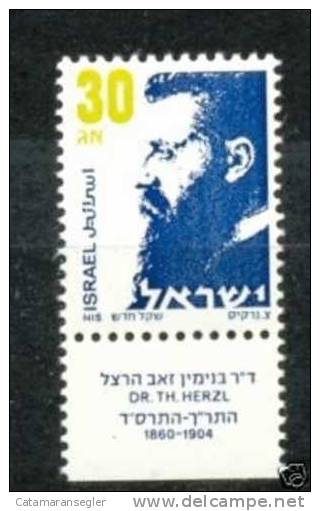 Israel - 1986, Michel/Philex, Theodor Herzl, Nr. : 1022 - BLUE - No Ph. - MNH - Neufs (avec Tabs)