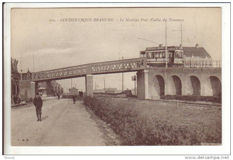 CPA De Coudekerque Branche (Nord 59): Le Nouveau Pont Viaduc Du Tramway - Coudekerque Branche