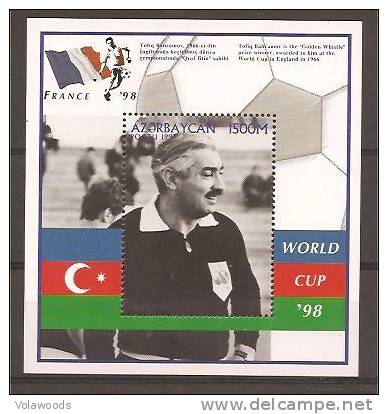 Azerbaigian - Foglietto Nuovo: Coppa Del Mondo Francia 98 - In Ricordo Dell´arbitro Azero Baharamov Fischietto D´oro Ad - Azerbaiján