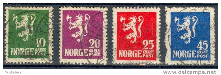 Norway 1922-24 Mi. 105-08  Wappenlöwe Lion W. Axe - Oblitérés