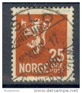 Norway 1927 Mi. 126 A  25 Ø Wappenlöwe Lion W. Axe Deluxe OSLO GRÜNERLØKKEN Cancel 1928 !! - Oblitérés