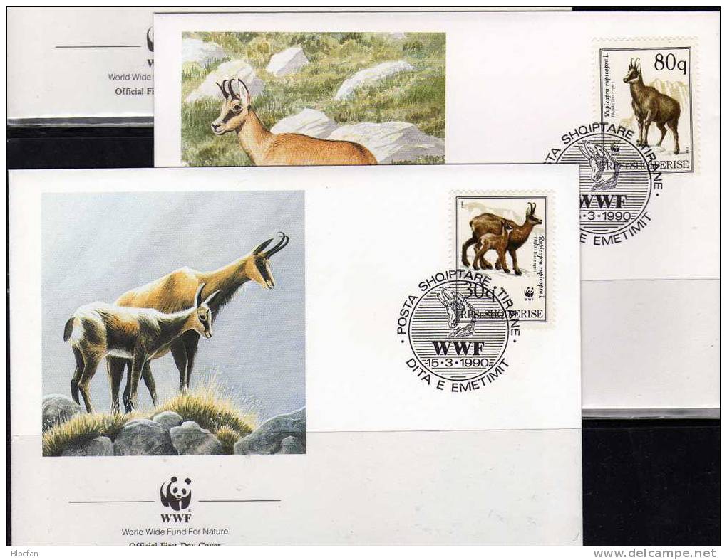 WWF-Serie 95 Albanien 2423/6 4xFDC 9€ Die Gemse Naturschutz Mit Dokumentation - Milieubescherming & Klimaat