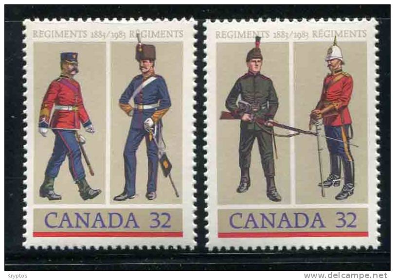 Canada 1983 - Army Regiments Complete Set Of 2 Stamps - Unused Stamps