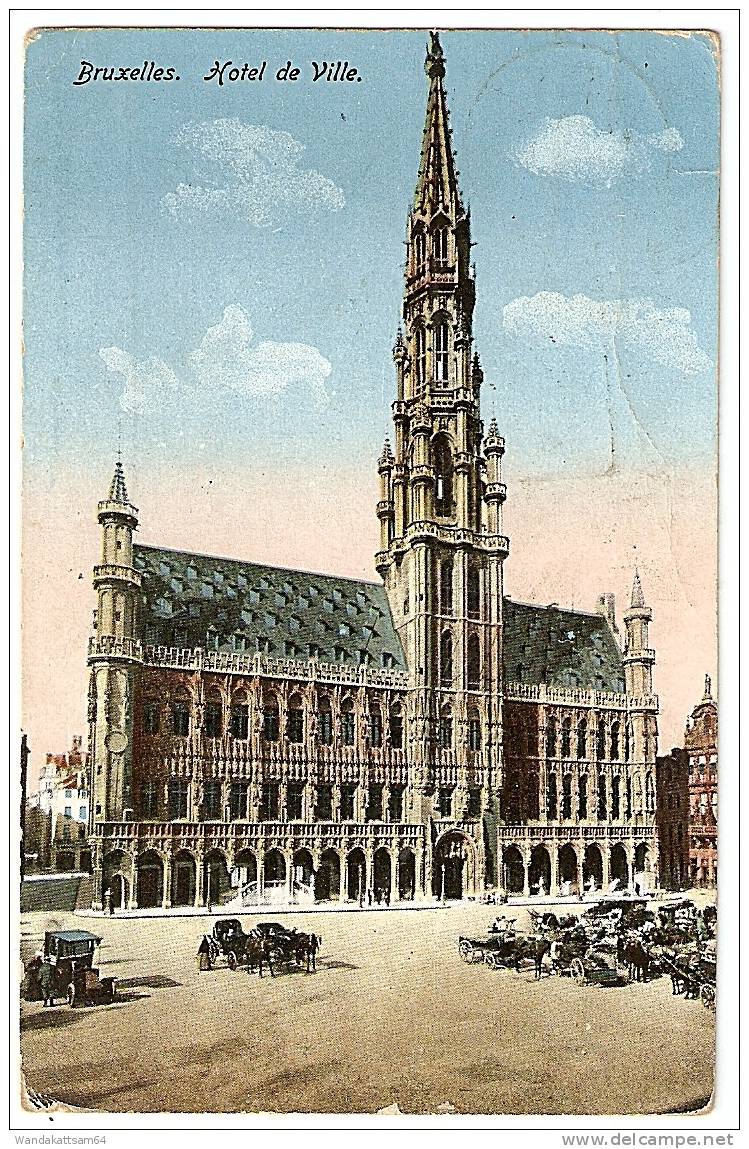 AK Bruxelles Hotel De Ville Mit Pferdekutschen 30.5.15. 6 - 7N ANTWERPEN * 2 C Nach Kothmaißling Bei Cham Bayern Oberpf. - Pubs, Hotels, Restaurants