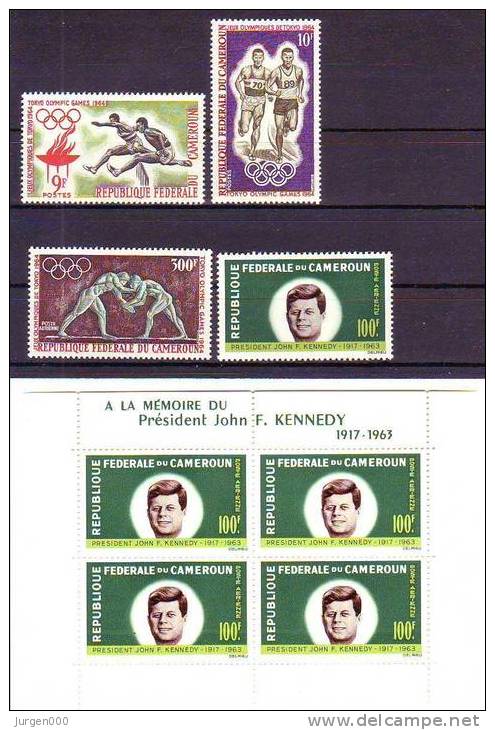 Kameroen, Nr 410/412, 420, BL3 **, Michel = 24 Euro (XX11966) - Kennedy (John F.)