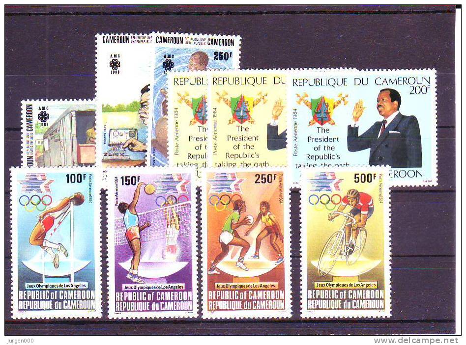 Kameroen, Nr 1016/1018, 1036/1039, 1050/1052 **, Michel = 19 Euro (XX11987) - Summer 1984: Los Angeles