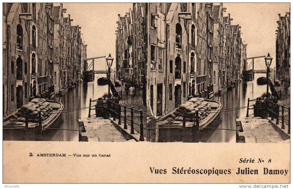 PAYS BAS-AMSTERDAM Vue Sur Un Canal-MB - Stereoscope Cards
