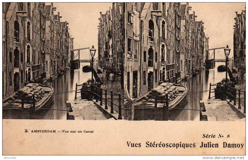 PAYS BAS-AMSTERDAM Vue Sur Un Canal-MB - Cartes Stéréoscopiques