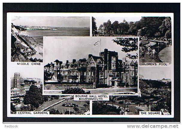 Real Photo Multiview Postcard Bourne Hall Hotel Bournemouth Dorset - Ref 534 - Bournemouth (depuis 1972)