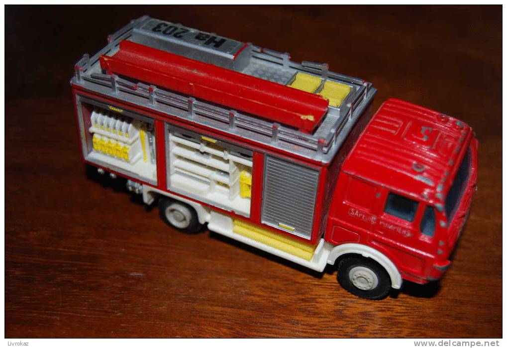 Voiture Miniature, Camion Pompiers Ha 203, Marque Non Précisée, Echelle 1/43ème ? Assez  Bon état - Altri & Non Classificati