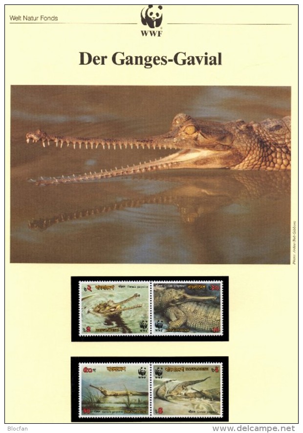 WWF-Set 90 Bangladesh 323/6 ** 10€ Ganges Gavial Naturschutz Krokodil Dokumentation 1990 Fauna Wild-life Stamps Of Asien - Bangladesch