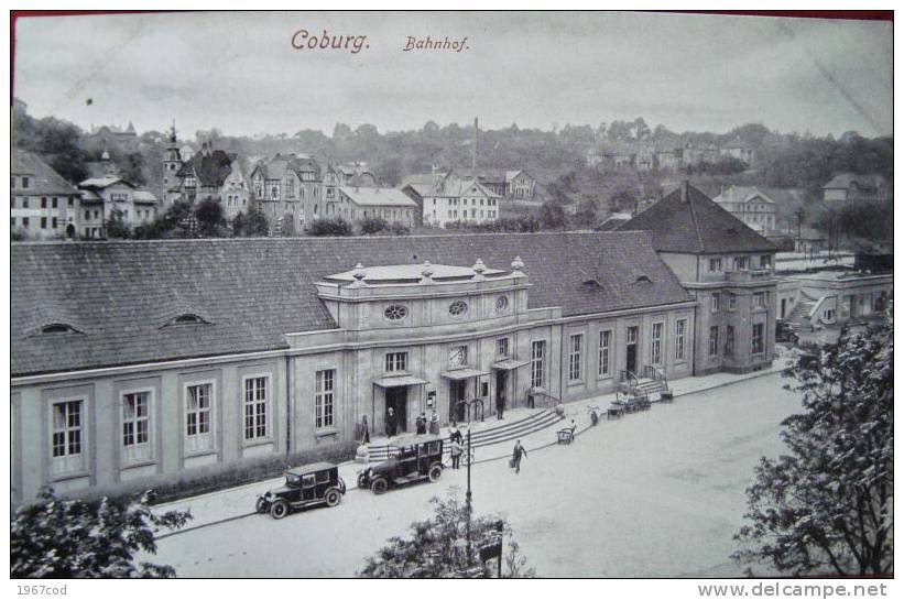 COBURG 1938, Bahnhof, Old Autos, Railway, Train, Automobil, Rare Postcard & Perfect - Coburg