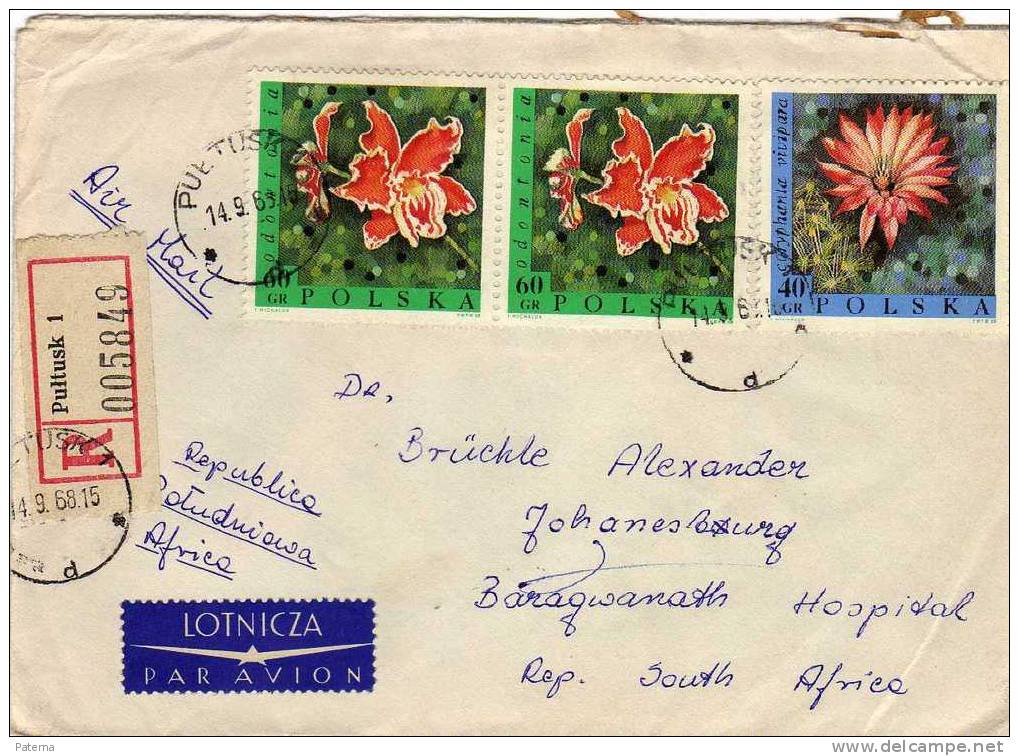 Carta, Aerea, , Certificada, PULTUSK 1968 ( Polonia), , Cover, Letter - Vliegtuigen