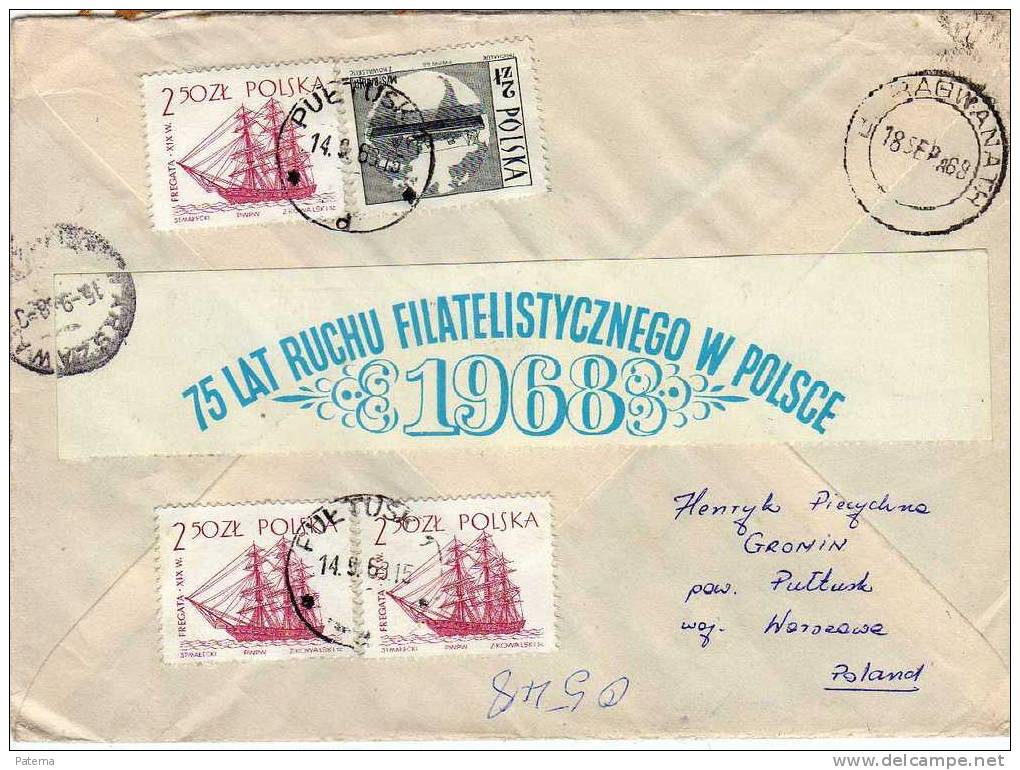 Carta, Aerea, , Certificada, PULTUSK 1968 ( Polonia), , Cover, Letter - Airplanes