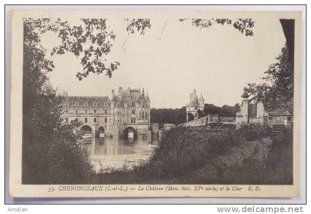 FRANCE - Chenonceaux  Castle - Le Chateau Et Le Cher - Vintage Postcard - Chenonceaux