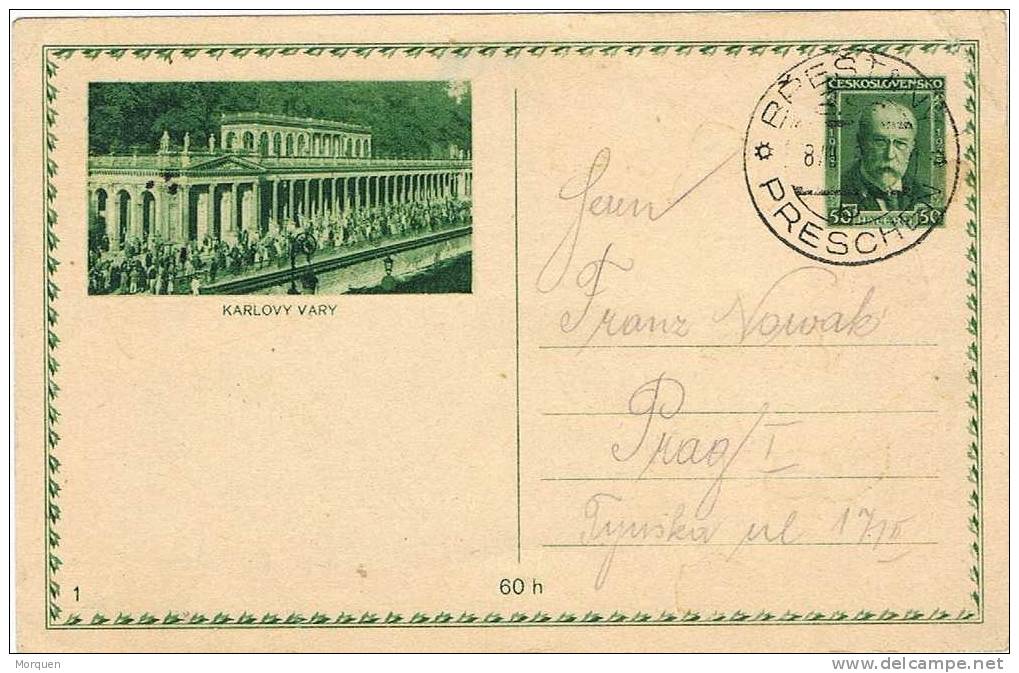Entero Postal BRESTANY (Checoslovaquia) 1928 - Postales