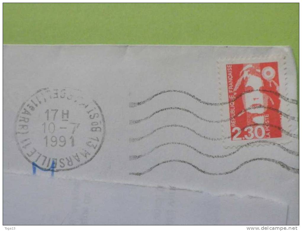 Déstockage De Faux BRIAT Dit"de Marseille" Sur Enveloppe, Dentelé 13 (12683) - 1989-1996 Bicentenial Marianne