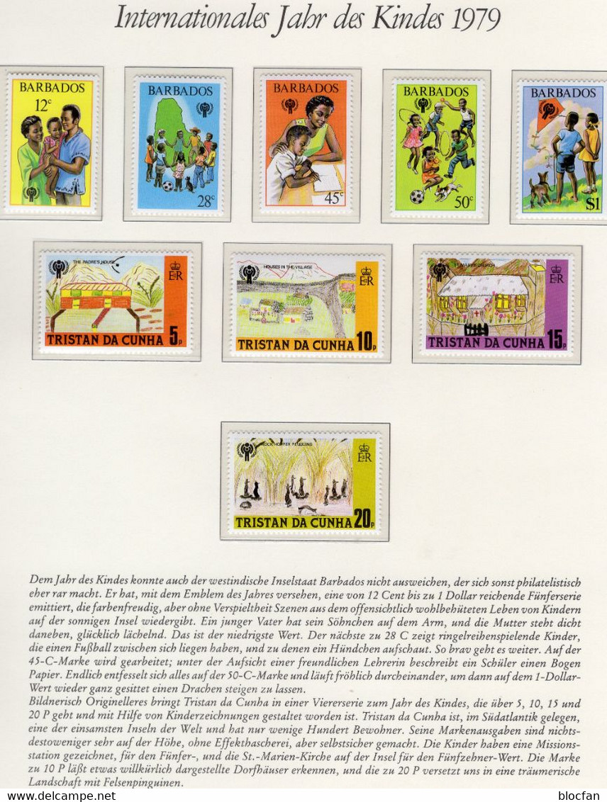 UN-Jahr Des Kindes 1979 Barbados 489/3+Cunha 266/9 ** 6€ Kinderreigen Schulkind Mit Mutter Spielend Childrens Set UNESCO - Barbades (1966-...)