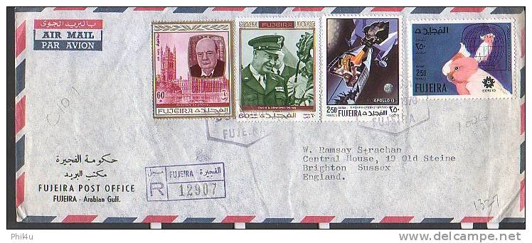 1970 Sir Winston Churchill Stamps Cancel Fujeria Registered Cover Postally Used England Offers Invited - Sir Winston Churchill