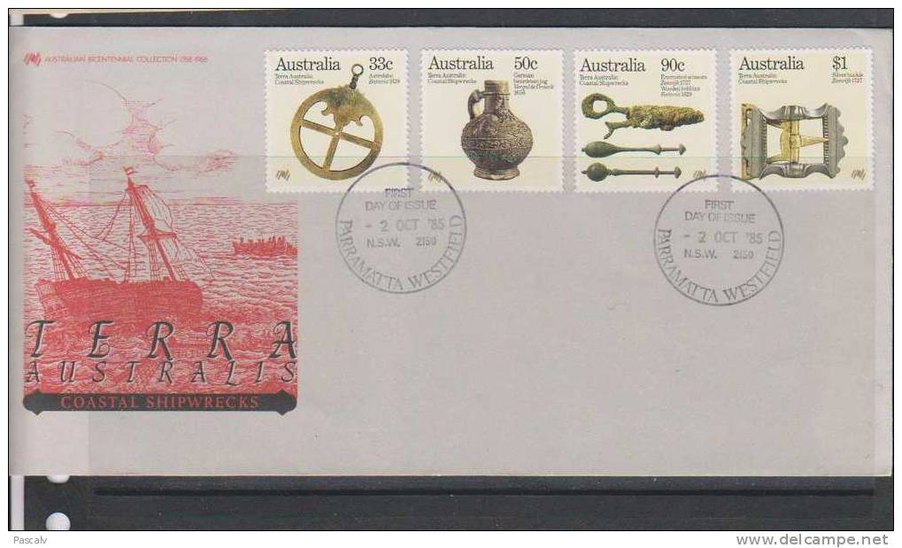 Australie Sur FDC Astrolabe Vase Jarre Boucle En Argent Ciseaux - FDC