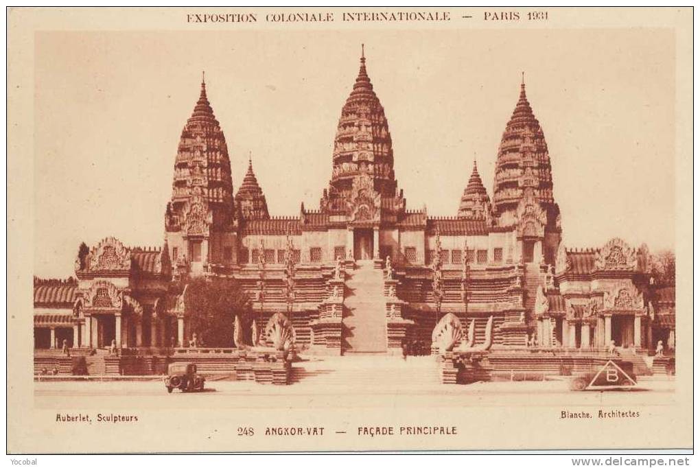 Cp , 75 , PARIS , Exposition Coloniale Internationale , 1931, Temple D'Angkor-Vat , Façade Principale - Expositions