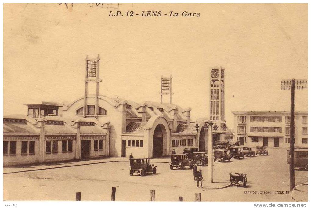 62 LENS La Gare Cpa Animée - Lens