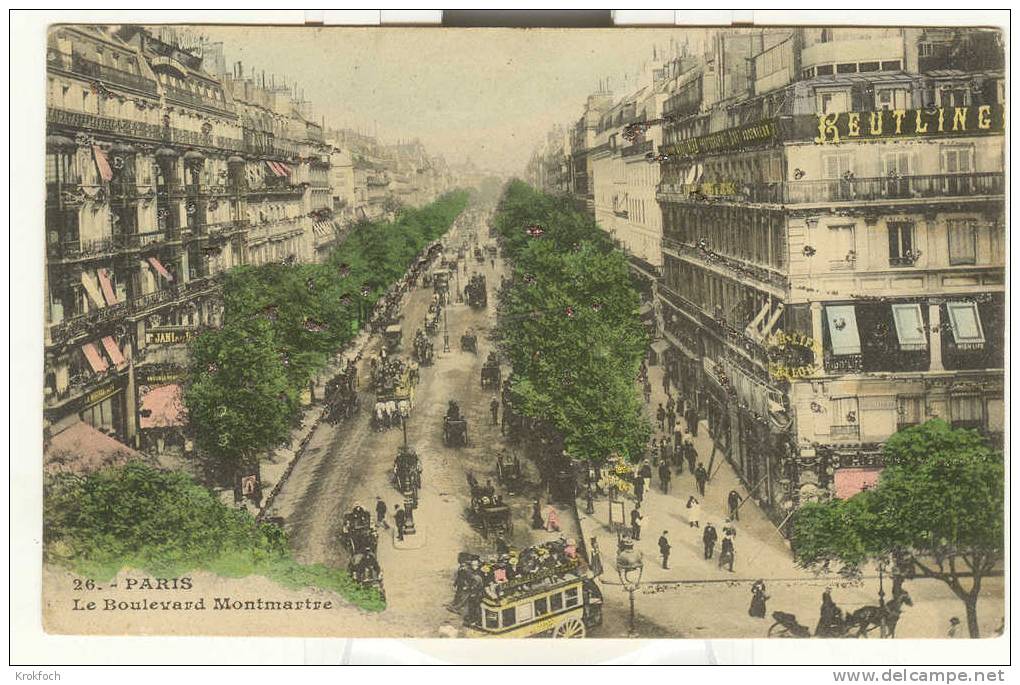 Paris IX - Boulevard Montmartre - Calèches - Carte Avec Paillettes - Arrondissement: 10