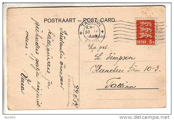 GOOD OLD ESTONIA Postcard - Chicken Golf Player - Posted 1934 - Golf