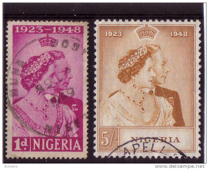 NIGERIA 1948 SILVER WEDDING SET FINE USED Cat £17 - Nigeria (...-1960)