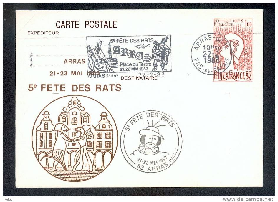 Entier Postal 1983 Fêtes Des Rats Arras - 1961-....