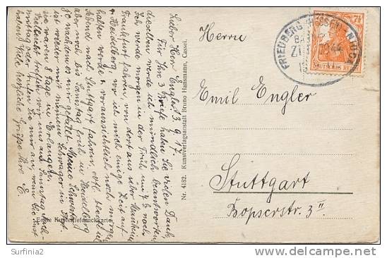 FRIEDBERG - GEWERBE SCHULE - BAHNHOF CANCEL 1917 - Friedberg