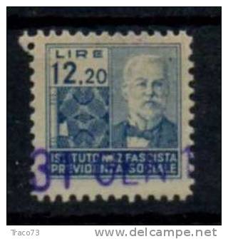 1939 - ISTITUTO NAZIONALE FASCISTA DELLA PREVIDENZA SOCIALE - Lire 12,20 - Steuermarken