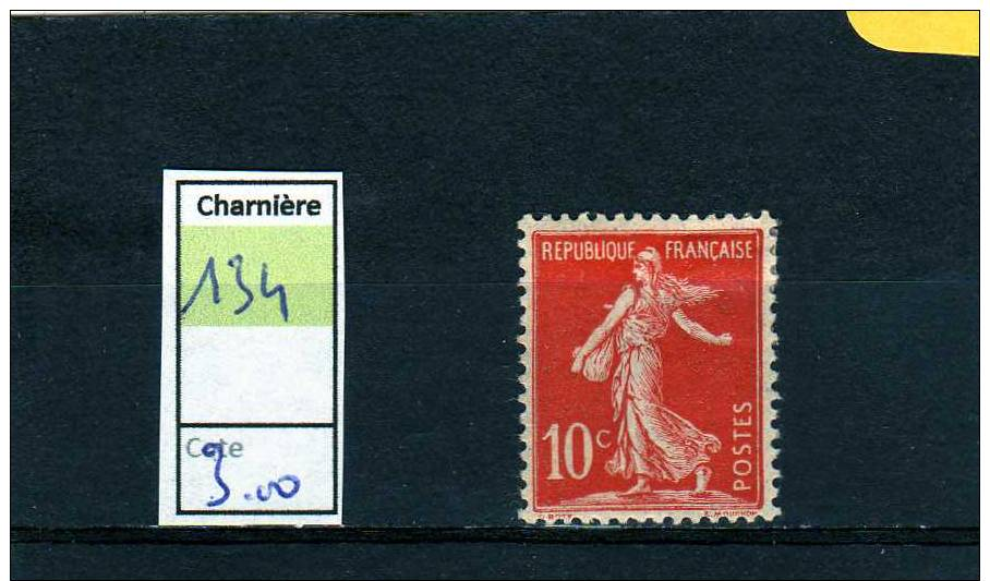 134 - Type Semeuse - 10c Rouge - Cote 3,00 € - 1906-38 Semeuse Con Cameo