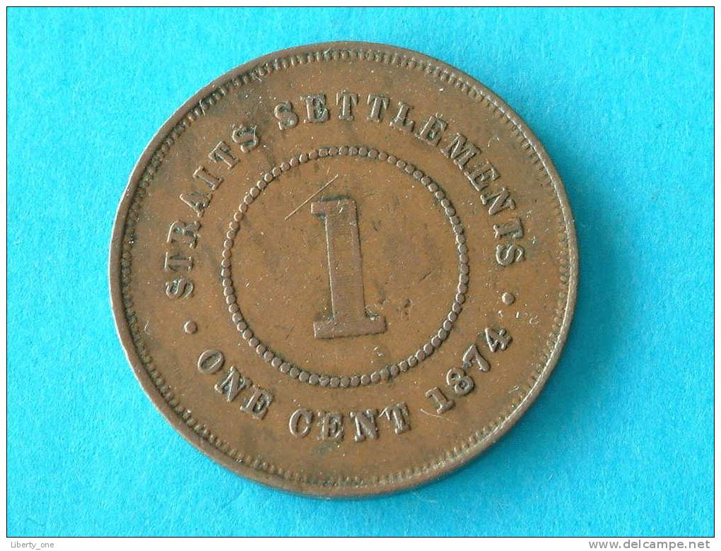 STRAITS SETTLEMENTS 1874 H - 1 CENT / KM 9 ( For Grade, Please See Photo ) !! - Colonies