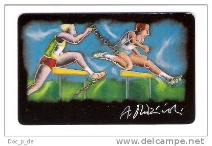 Germany - Deutschland - A 41C/91 - Olympia Team - Hürdenlauf - Hurdles - Barcelona 92 - A + AD-Series : D. Telekom AG Advertisement