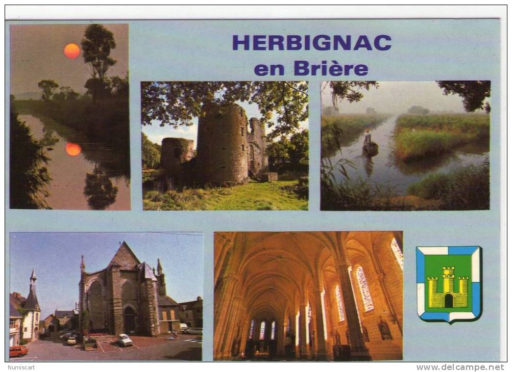 Herbignac..belle Multi-vues..le Marais..l'Eglise..le Château De Ranrouët..voitures - Herbignac