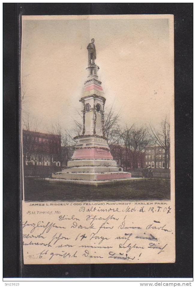 Baltimore (AL241) James L.Ridgely (Odd Fellows´) Monument - Harlem Park - 1907 - - Baltimore