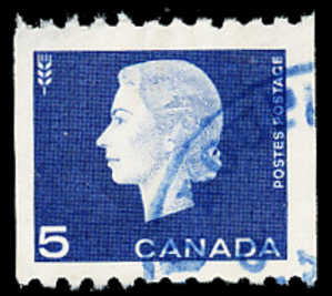 Canada (Scott No. 409 - Queen Elizabeth II) (o) TB / VF - Roulettes