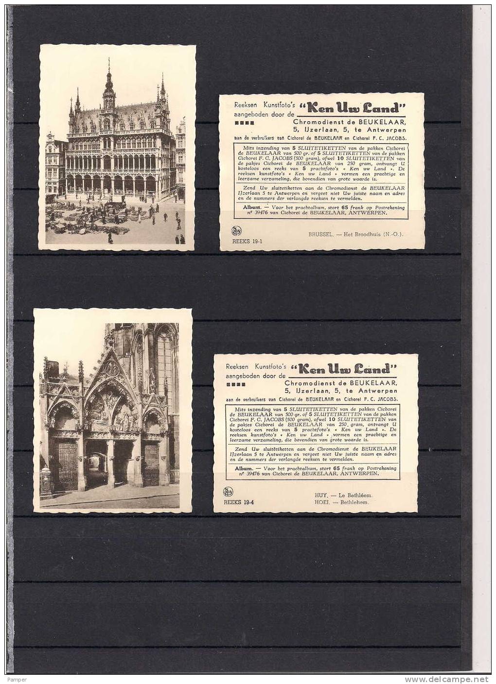 BELGIUM - MINI CARDS - SERIE 5 CARDS - 9CM/7CM -PERFECT - SERIE  NR 19  -  2.45 € - Colecciones Y Lotes