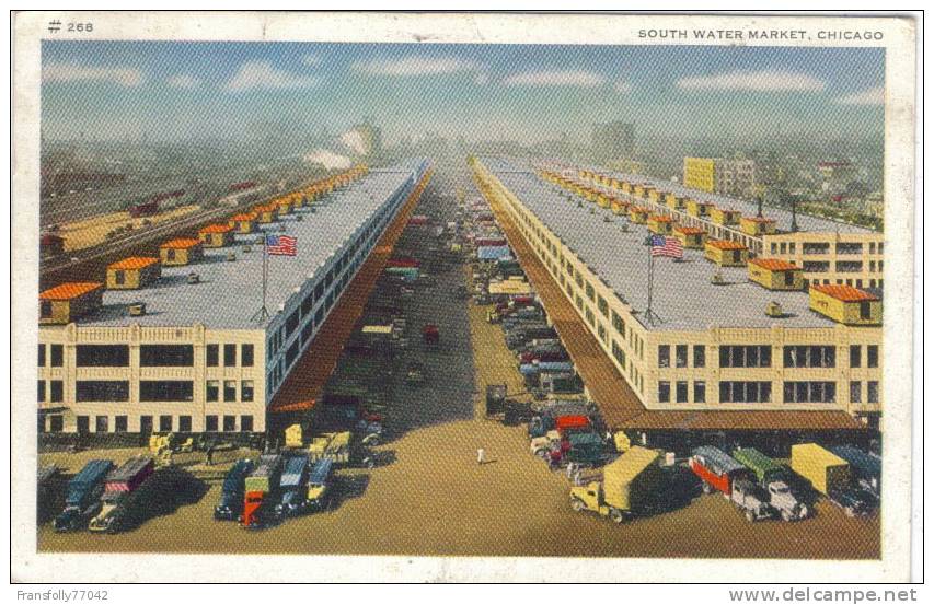 U.S.A. - ILLINOIS - CHICAGO - SOUTH WATER PRODUCE MARKET - MULTIPLE TRUCKS - 1948 - Chicago