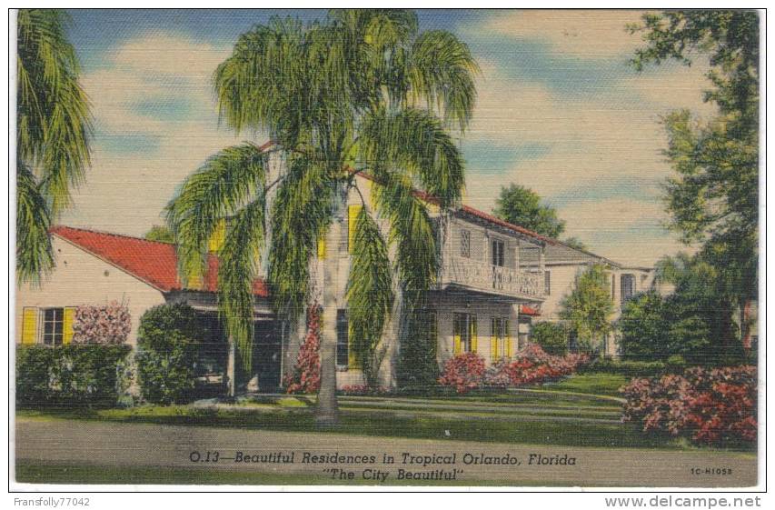 U.S.A. - FLORIDA - ORLANDO - BEAUTIFUL RESIDENCE - 1951 - Orlando