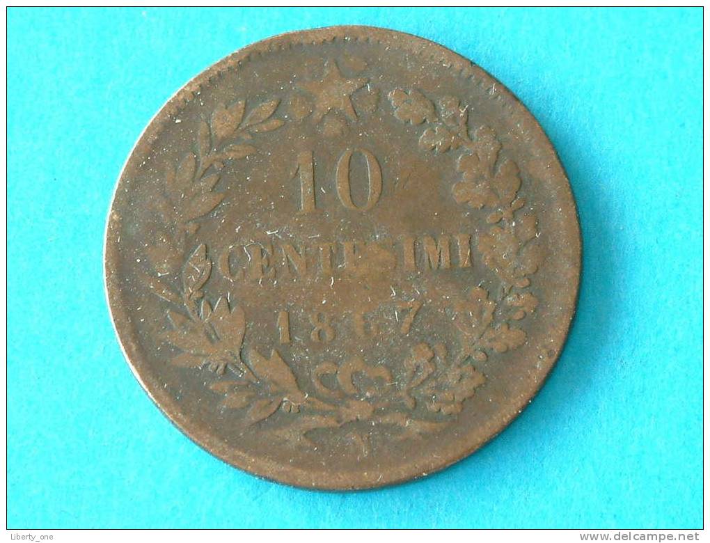 1867 N - 10 CENTESIMI / KM 11.4 ( For Grade, Please See Photo ) ! - 1861-1878 : Victor Emmanuel II