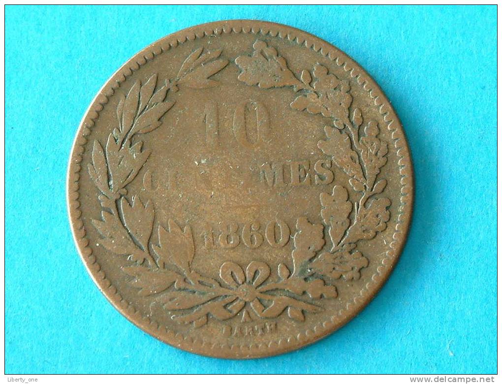 1860 A (Barth) - 10 CENTIMES / KM 23.2 ( For Grade, Please See Photo ) ! - Luxembourg