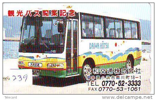 BUS (239) Télécarte Japon, Auto, Cars, Voitures, Autobus Japan Phonecard Telefonkarte - Autos